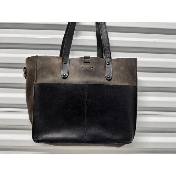 Women Business Shoulder bag Genuine Leather Everyday Purse Black & Brown - Picture 3 of 4